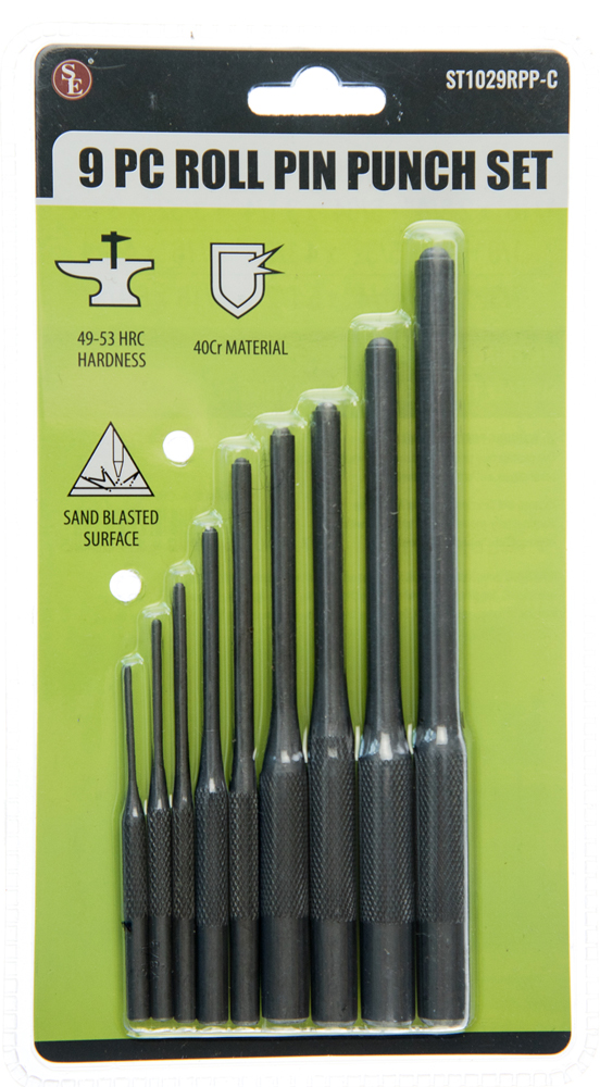 9 pc Roll Pin Punch Set 1/16