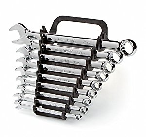 18765 TEKTON 9 pc SAE Combination Wrench Set Sizes: 1/4