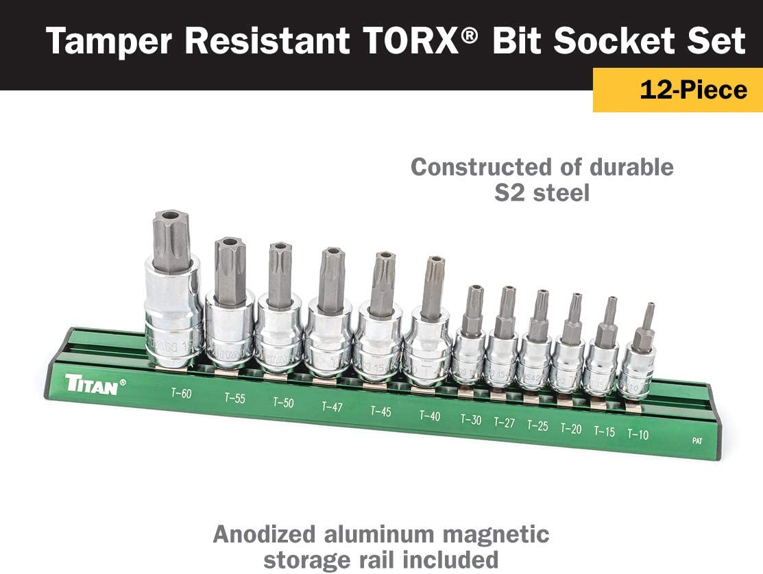 12-Piece Tamper-Resistant Torx Bit Socket Set by TITAN