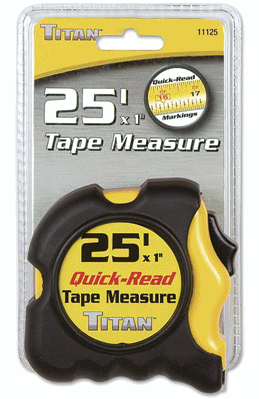 Titan Tools 10901 25' Quick-Read Tape Measure 2 Pack 