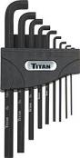 12738 titan 9 pc Metric Low-Profile Hex Key Set Sizes: 1.5 mm to 10 mm