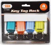 17905 4 pc Key Tag Rack with Rack