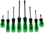 GRIP 8 pc Go Thru Hex Screwdriver Set 4 Flat 4 Phillips