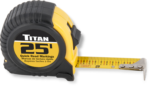 25' Tape Measure Quick-Read by TITAN