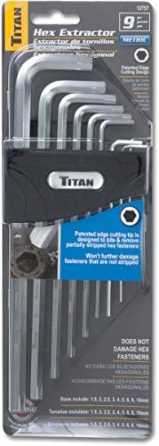 9 Pc. Extra Long Arm Metric Hex Extractor & Hex Key Set by TITAN 1