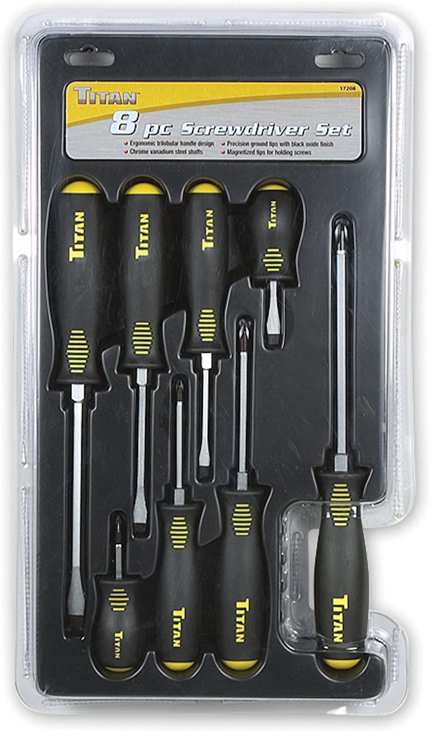 TITAN 8 pc. GETTA-GRIP Screwdriver Professional Set 1